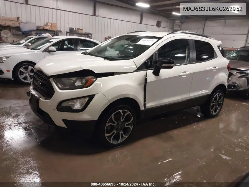 2019 Ford Ecosport Ses VIN: MAJ6S3JL6KC262952 Lot: 40656695