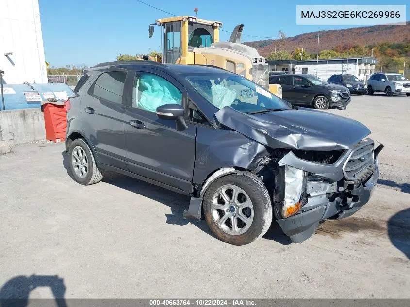 2019 Ford Ecosport Se VIN: MAJ3S2GE6KC269986 Lot: 40663764