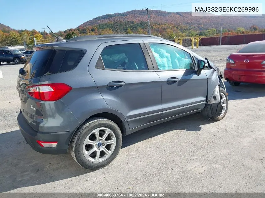 2019 Ford Ecosport Se VIN: MAJ3S2GE6KC269986 Lot: 40663764