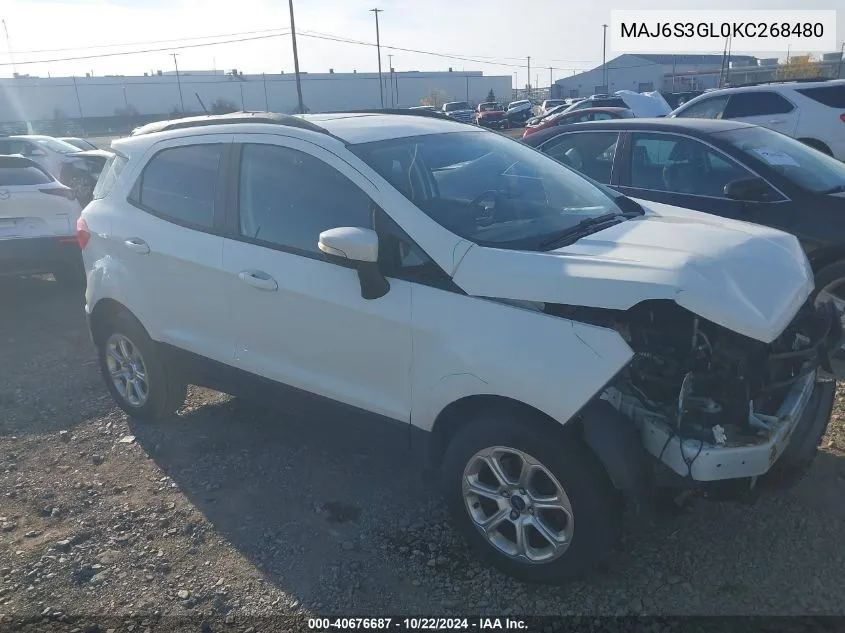 2019 Ford Ecosport Se VIN: MAJ6S3GL0KC268480 Lot: 40676687