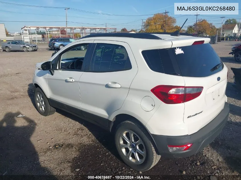 2019 Ford Ecosport Se VIN: MAJ6S3GL0KC268480 Lot: 40676687