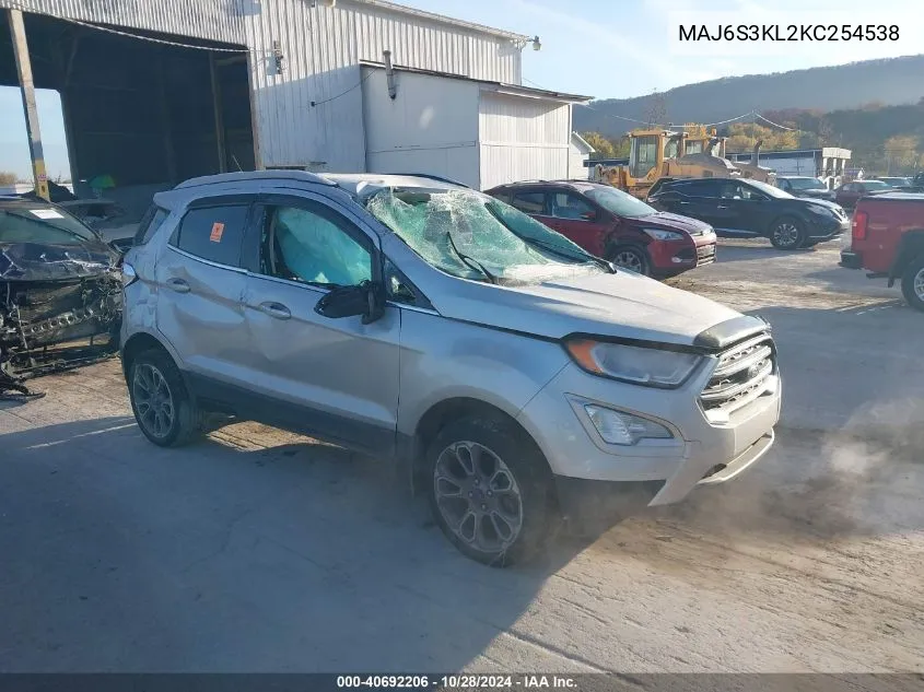 2019 Ford Ecosport Titanium VIN: MAJ6S3KL2KC254538 Lot: 40692206