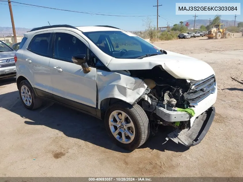 2019 Ford Ecosport Se VIN: MAJ3S2GE6KC303084 Lot: 40693057