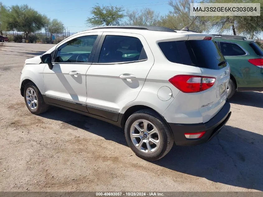 2019 Ford Ecosport Se VIN: MAJ3S2GE6KC303084 Lot: 40693057