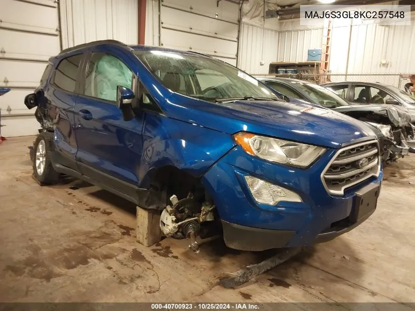 2019 Ford Ecosport Se VIN: MAJ6S3GL8KC257548 Lot: 40700923