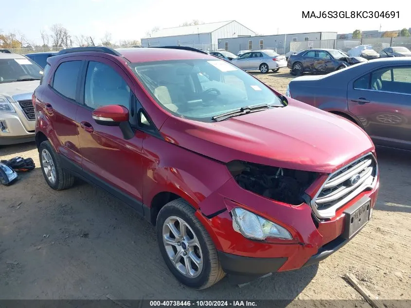 MAJ6S3GL8KC304691 2019 Ford Ecosport Se