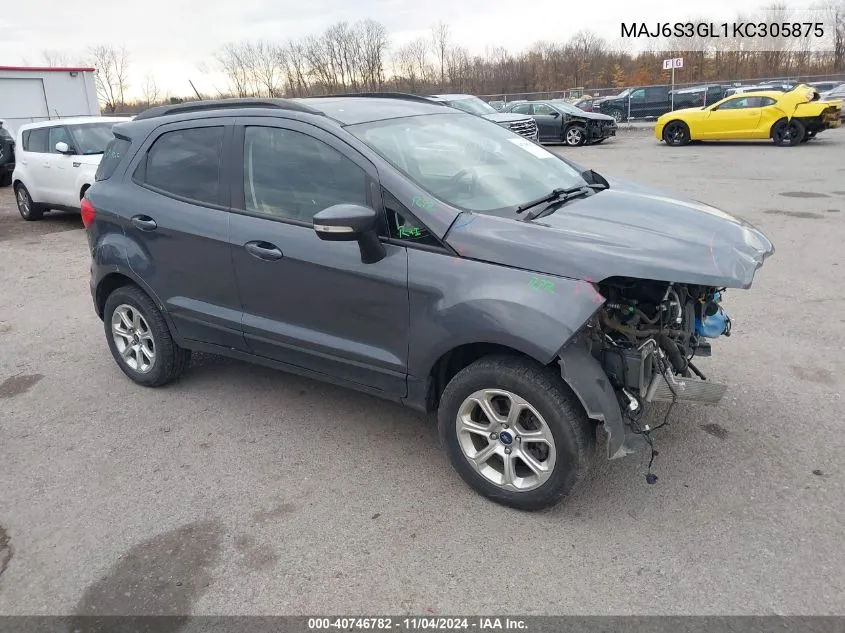 2019 Ford Ecosport Se VIN: MAJ6S3GL1KC305875 Lot: 40746782