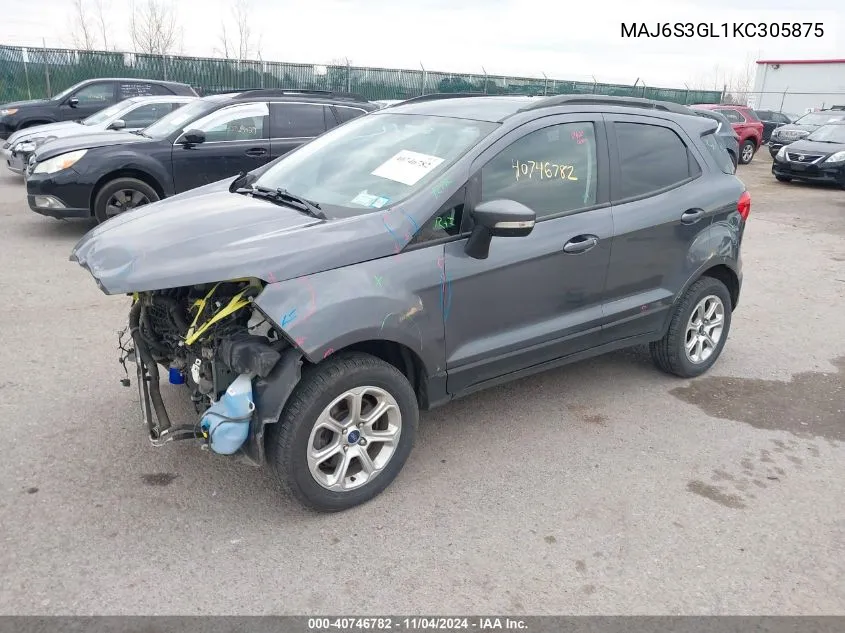 2019 Ford Ecosport Se VIN: MAJ6S3GL1KC305875 Lot: 40746782