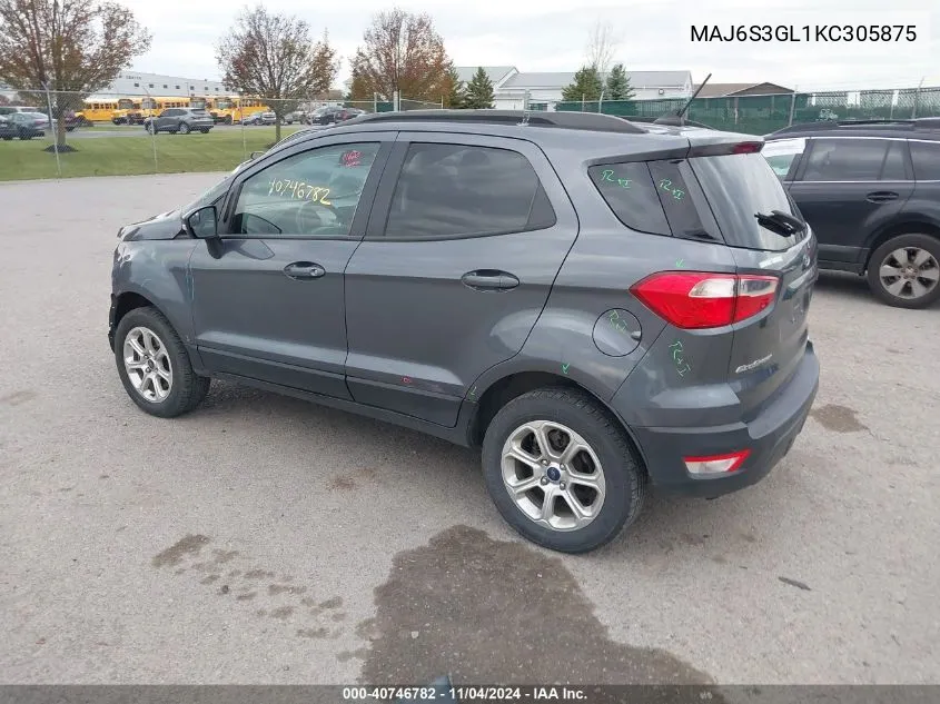 2019 Ford Ecosport Se VIN: MAJ6S3GL1KC305875 Lot: 40746782