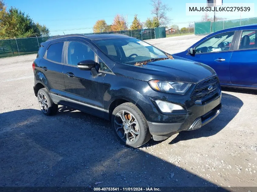 2019 Ford Ecosport Ses VIN: MAJ6S3JL6KC279539 Lot: 40753541