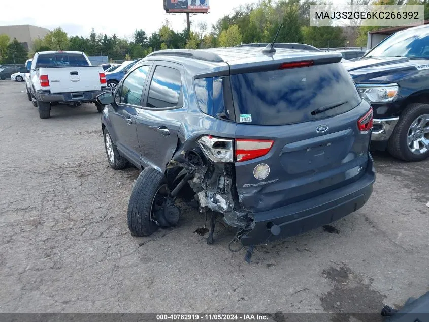 2019 Ford Ecosport Se VIN: MAJ3S2GE6KC266392 Lot: 40782919