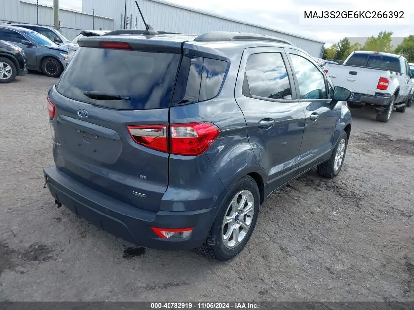 2019 Ford Ecosport Se VIN: MAJ3S2GE6KC266392 Lot: 40782919