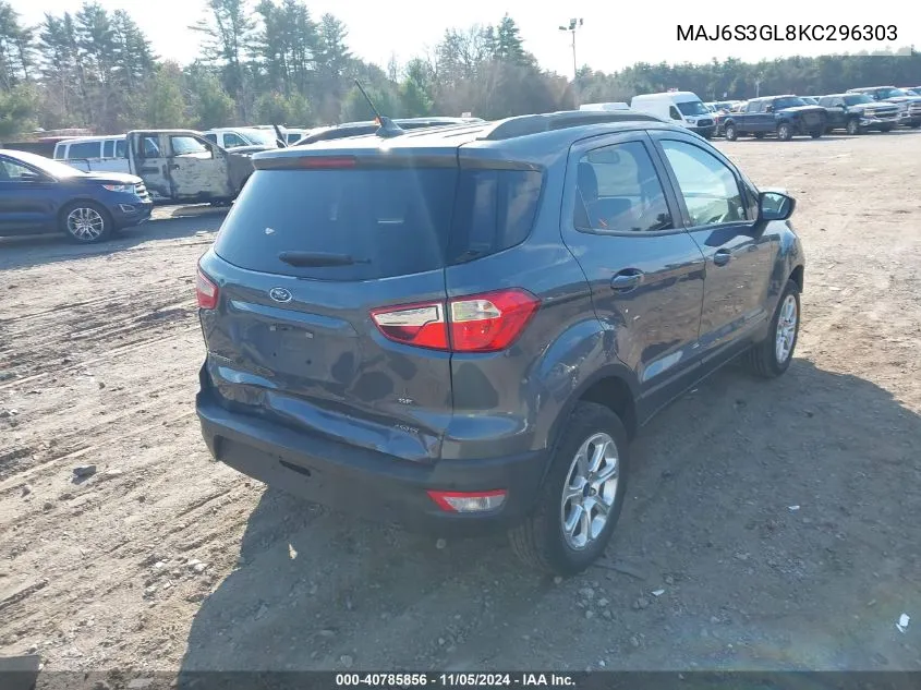 2019 Ford Ecosport Se VIN: MAJ6S3GL8KC296303 Lot: 40785856