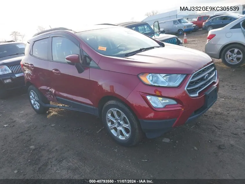 2019 Ford Ecosport Se VIN: MAJ3S2GE9KC305539 Lot: 40793550