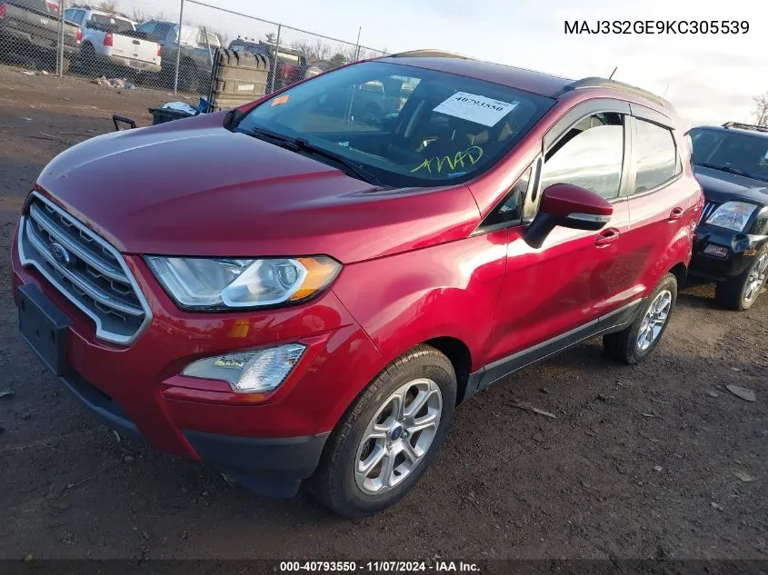 2019 Ford Ecosport Se VIN: MAJ3S2GE9KC305539 Lot: 40793550