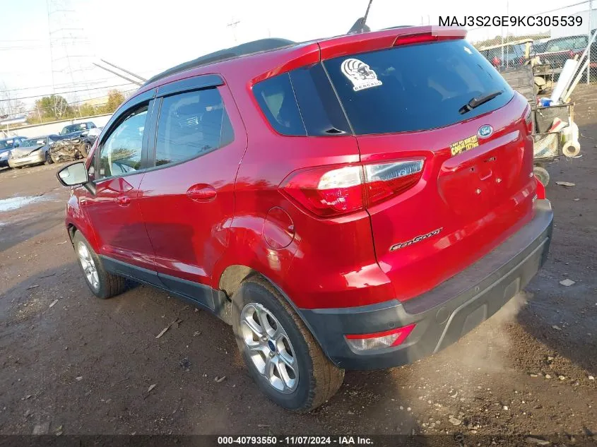 2019 Ford Ecosport Se VIN: MAJ3S2GE9KC305539 Lot: 40793550