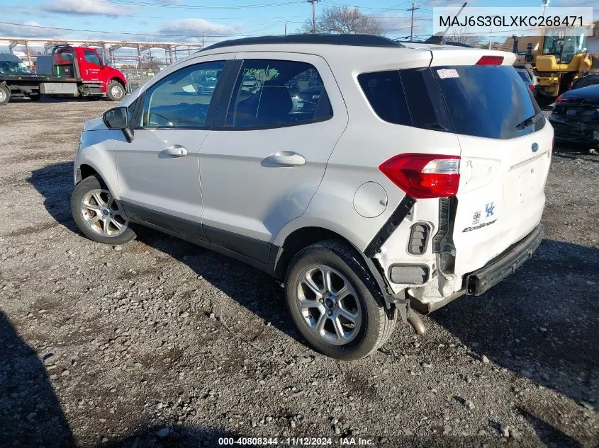 2019 Ford Ecosport Se VIN: MAJ6S3GLXKC268471 Lot: 40808344