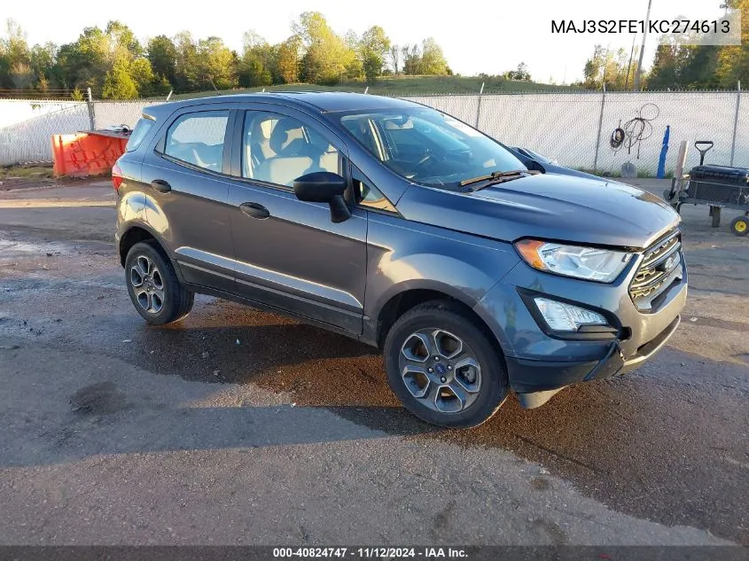 2019 Ford Ecosport S VIN: MAJ3S2FE1KC274613 Lot: 40824747