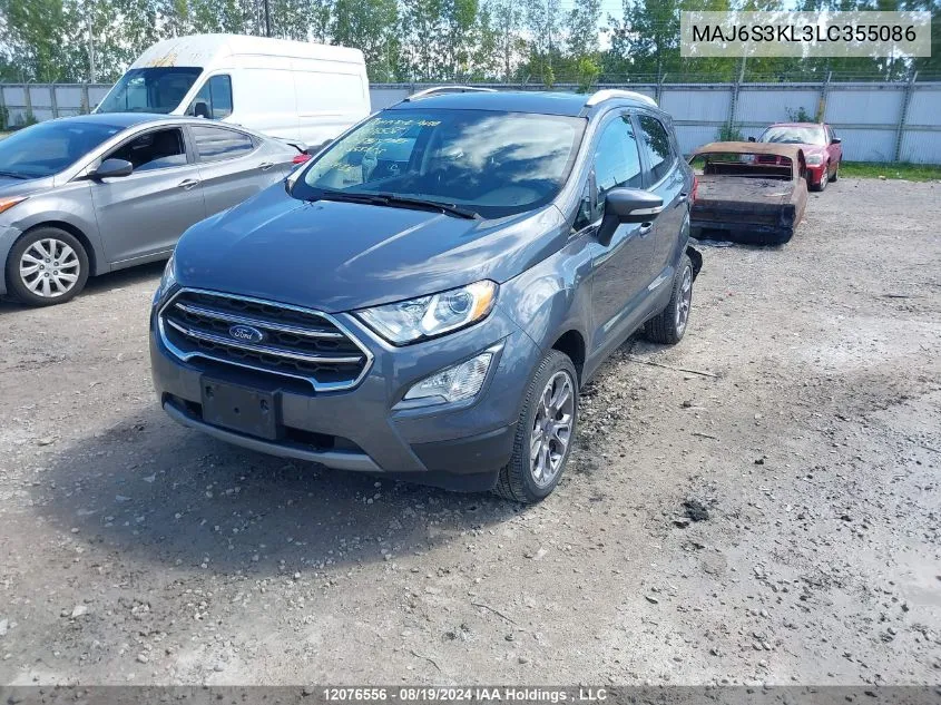 2020 Ford Ecosport Titanium VIN: MAJ6S3KL3LC355086 Lot: 12076556