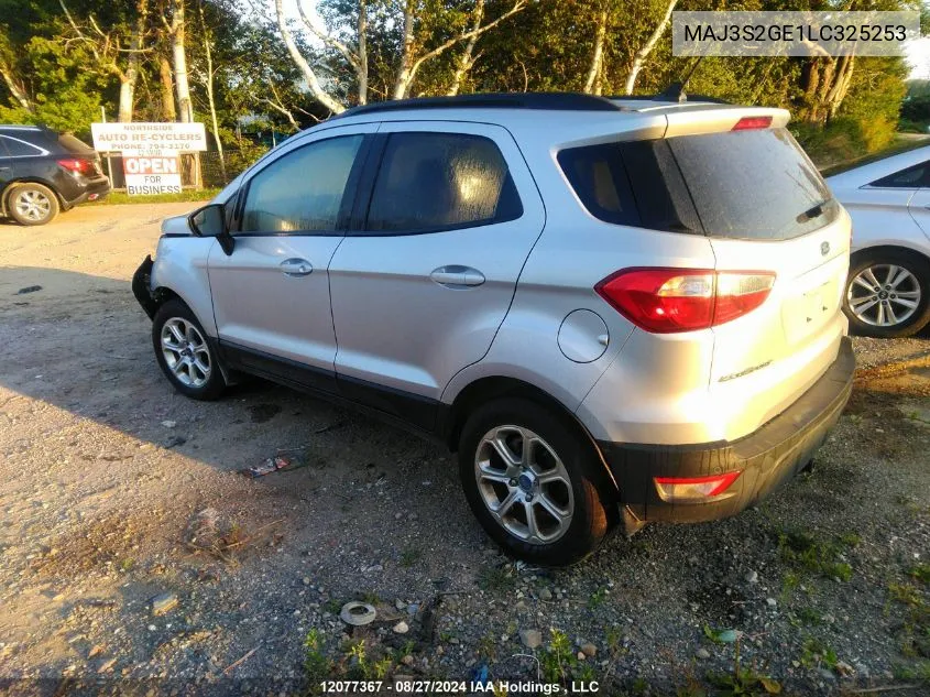 2020 Ford Ecosport Se VIN: MAJ3S2GE1LC325253 Lot: 12077367