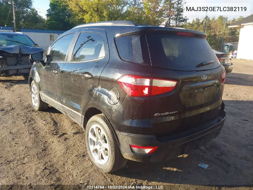 2020 Ford Ecosport Se VIN: MAJ3S2GE7LC382119 Lot: 12114764