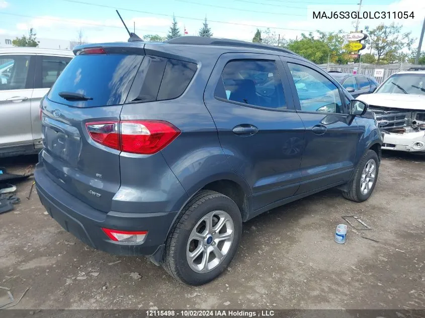 MAJ6S3GL0LC311054 2020 Ford Ecosport Se