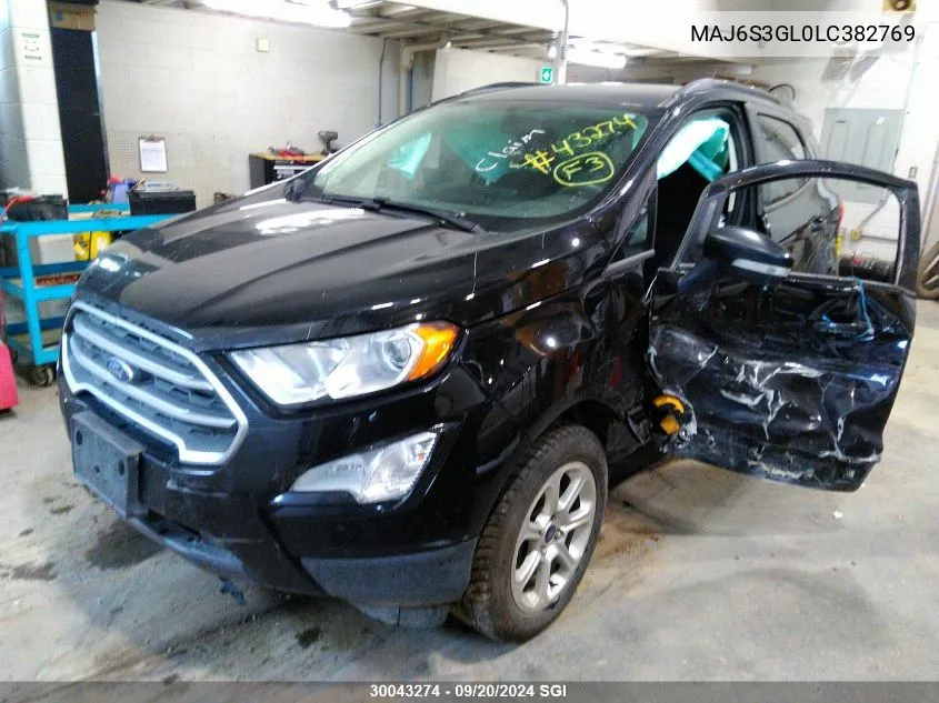 2020 Ford Ecosport Se VIN: MAJ6S3GL0LC382769 Lot: 30043274