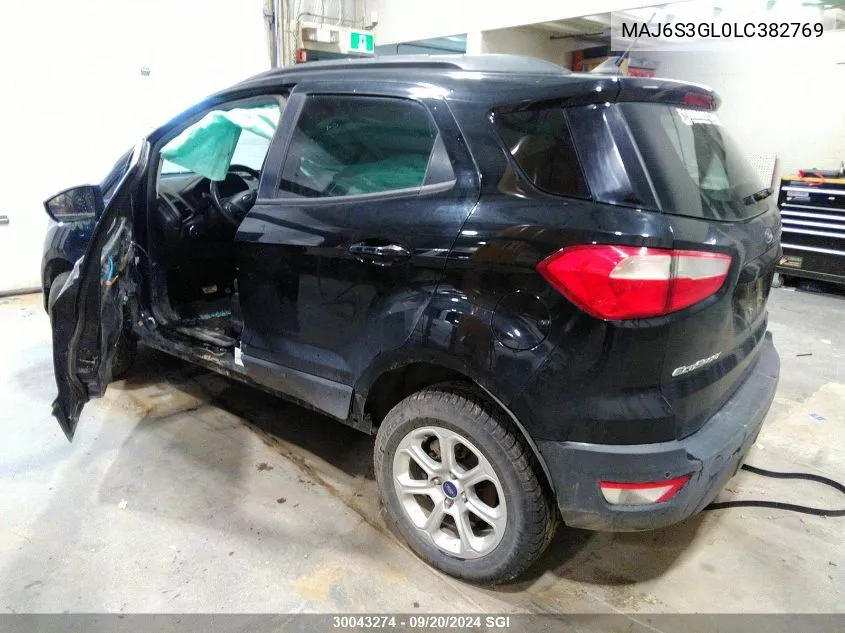 2020 Ford Ecosport Se VIN: MAJ6S3GL0LC382769 Lot: 30043274