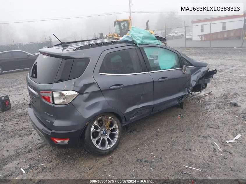 2020 Ford Ecosport Titanium VIN: MAJ6S3KLXLC383323 Lot: 38901575