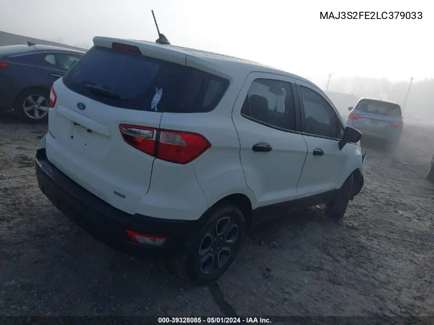 2020 Ford Ecosport S VIN: MAJ3S2FE2LC379033 Lot: 39328085