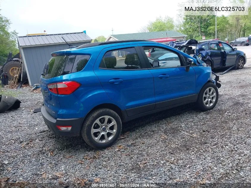 2020 Ford Ecosport Se VIN: MAJ3S2GE6LC325703 Lot: 39357607