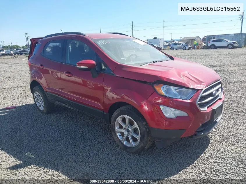 MAJ6S3GL6LC315562 2020 Ford Ecosport Se