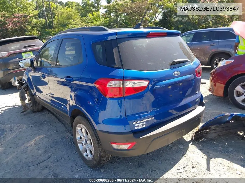 2020 Ford Ecosport Se VIN: MAJ3S2GE7LC393847 Lot: 39606286