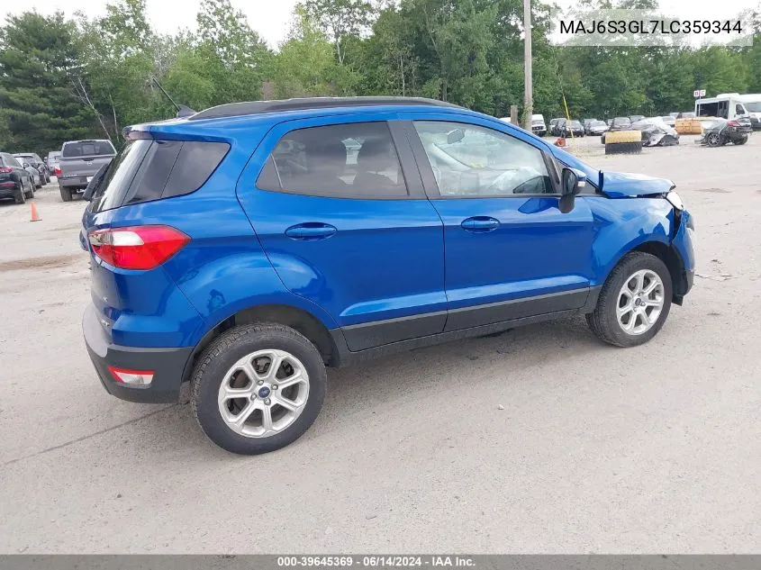 2020 Ford Ecosport Se VIN: MAJ6S3GL7LC359344 Lot: 39645369