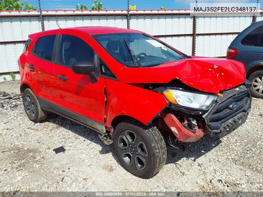 2020 Ford Ecosport S VIN: MAJ3S2FE2LC348137 Lot: 39693694