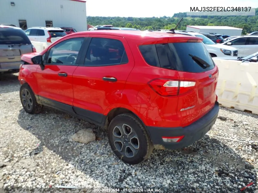 2020 Ford Ecosport S VIN: MAJ3S2FE2LC348137 Lot: 39693694