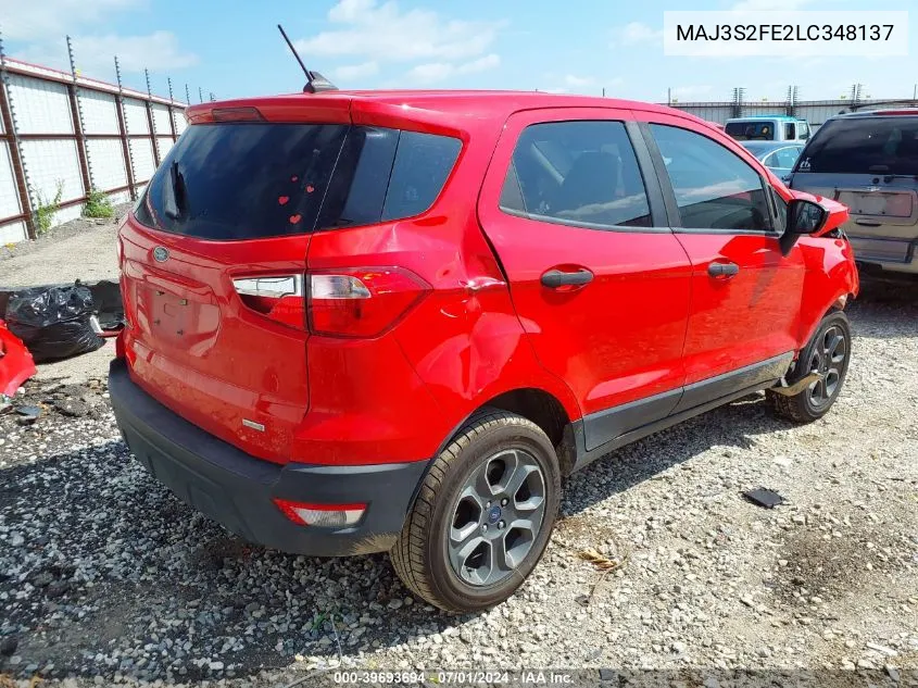 2020 Ford Ecosport S VIN: MAJ3S2FE2LC348137 Lot: 39693694