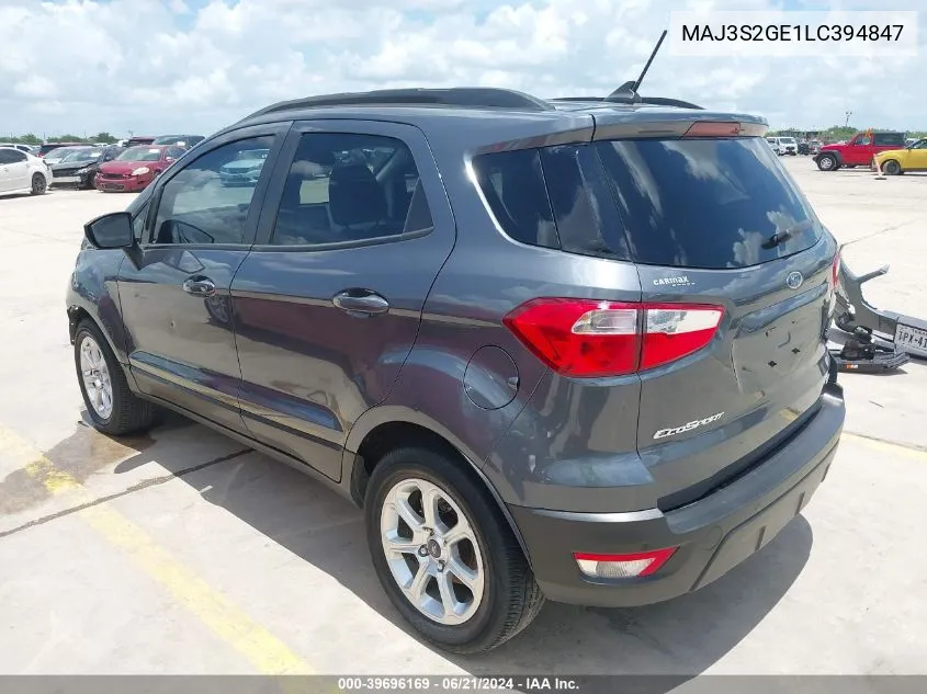 2020 Ford Ecosport Se VIN: MAJ3S2GE1LC394847 Lot: 39696169