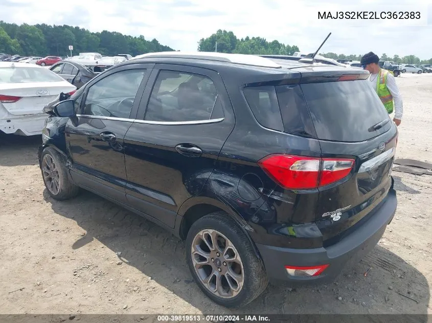 2020 Ford Ecosport Titanium VIN: MAJ3S2KE2LC362383 Lot: 39819513