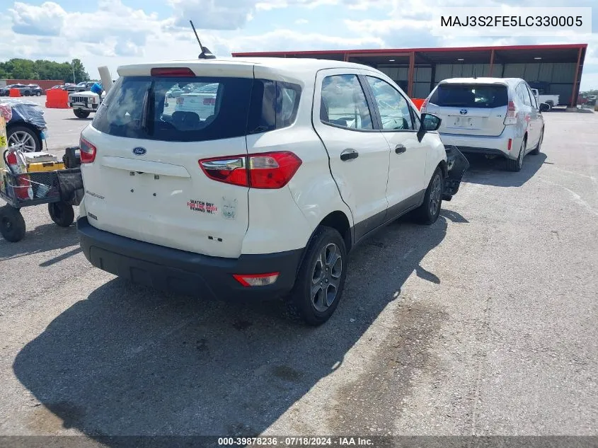 2020 Ford Ecosport S VIN: MAJ3S2FE5LC330005 Lot: 39878236