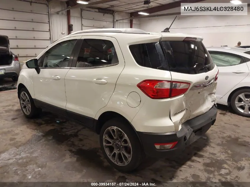 2020 Ford Ecosport Titanium VIN: MAJ6S3KL4LC328480 Lot: 39934157