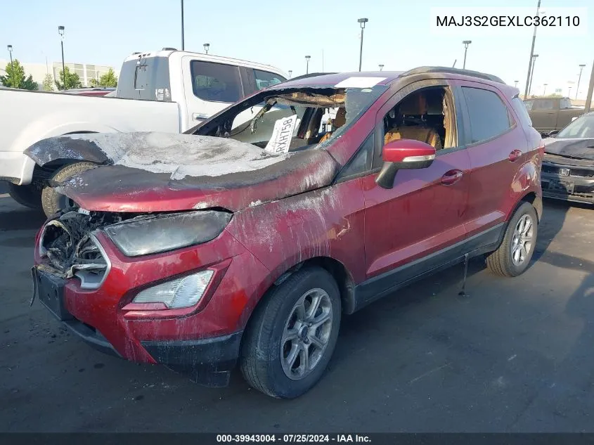 2020 Ford Ecosport Se VIN: MAJ3S2GEXLC362110 Lot: 39943004