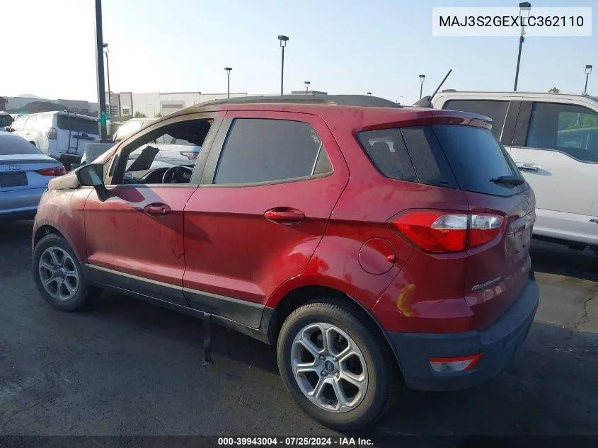 2020 Ford Ecosport Se VIN: MAJ3S2GEXLC362110 Lot: 39943004