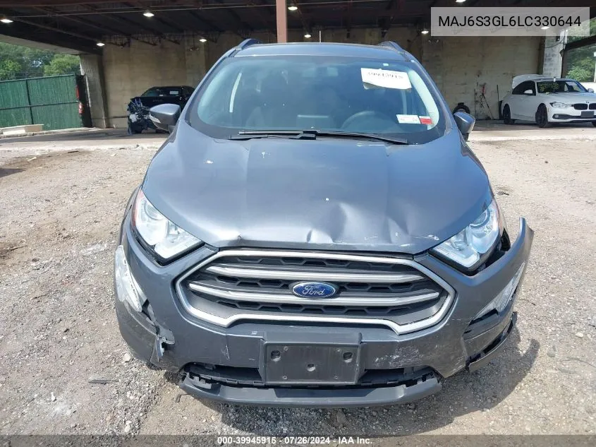 2020 Ford Ecosport Se VIN: MAJ6S3GL6LC330644 Lot: 39945915