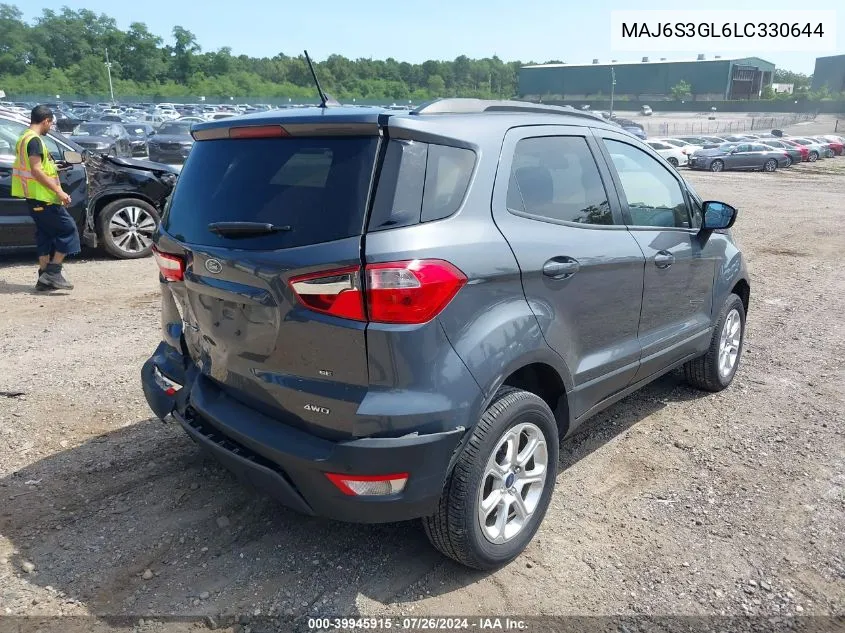 2020 Ford Ecosport Se VIN: MAJ6S3GL6LC330644 Lot: 39945915