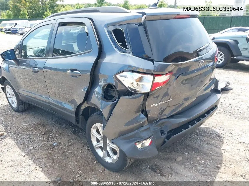 2020 Ford Ecosport Se VIN: MAJ6S3GL6LC330644 Lot: 39945915