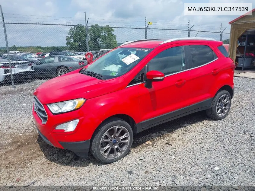 2020 Ford Ecosport Titanium VIN: MAJ6S3KL7LC347539 Lot: 39976624