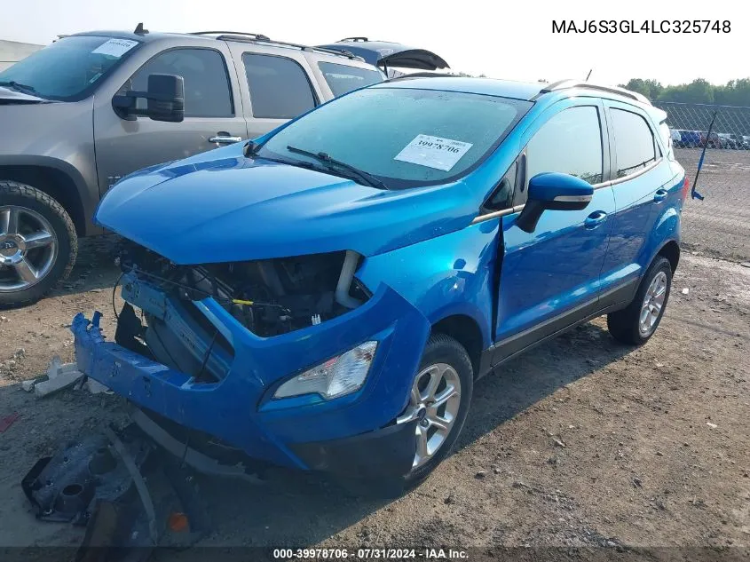 2020 Ford Ecosport Se VIN: MAJ6S3GL4LC325748 Lot: 39978706