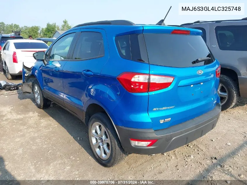 2020 Ford Ecosport Se VIN: MAJ6S3GL4LC325748 Lot: 39978706