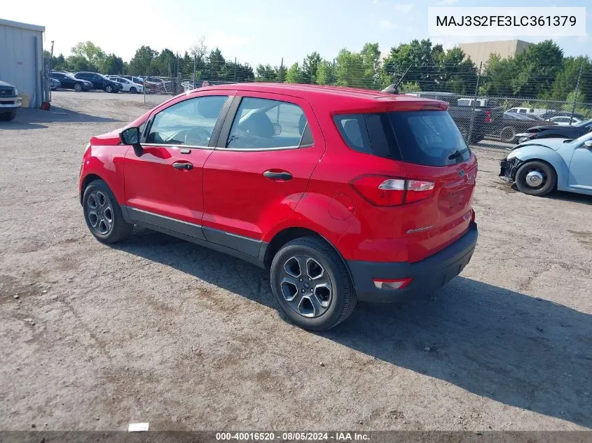 2020 Ford Ecosport S VIN: MAJ3S2FE3LC361379 Lot: 40016520